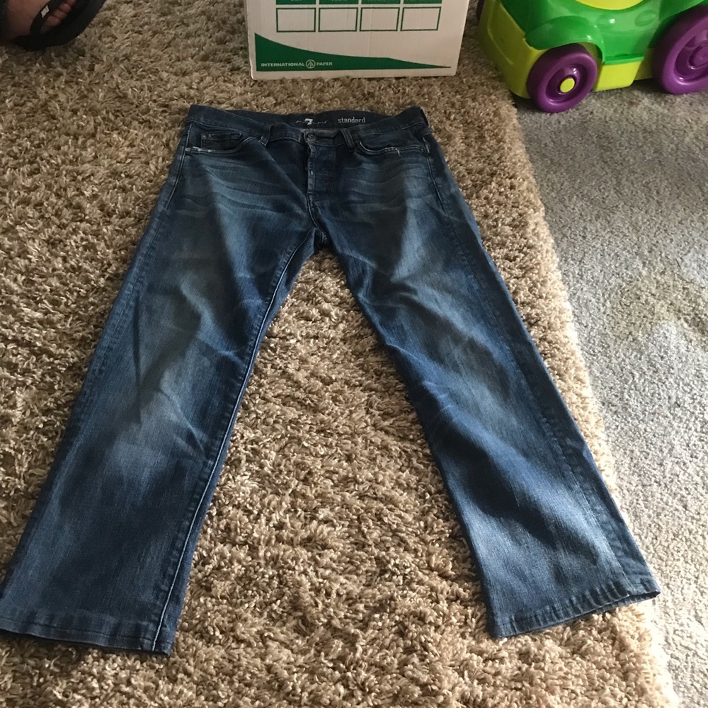 7 For All Mankind Mens 34 Straight Leg Denim Jeans